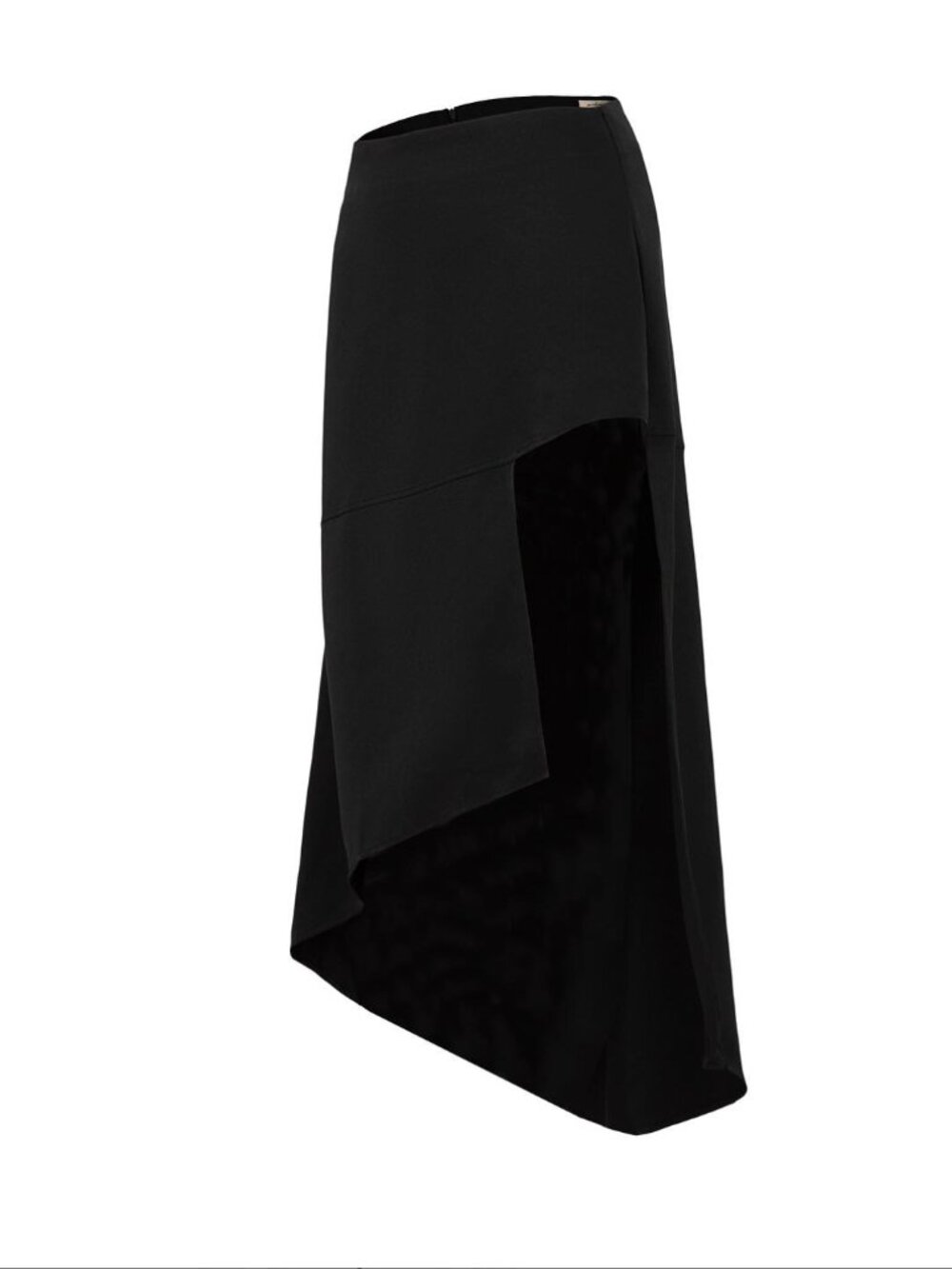 Black Asymmetrical Midi Skirt - Picture 5 of 6